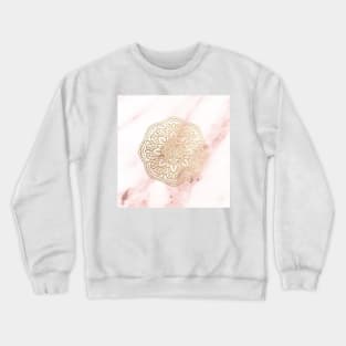 Golden mandala and pink marble Crewneck Sweatshirt